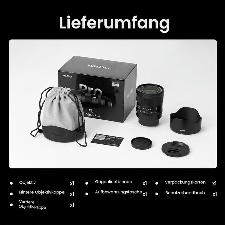 VILTROX AF 50 mm F1.4 Pro Kameraobjektiv für Sony FE Full Frame Autofokus Prime Objektiv