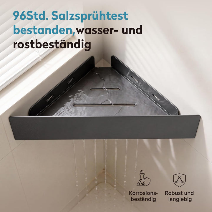 doporro Duschablage ohne Bohren Ecke, Duschregal ohne Bohren zum Kleben, Eckregal Bad, Badregal ohne