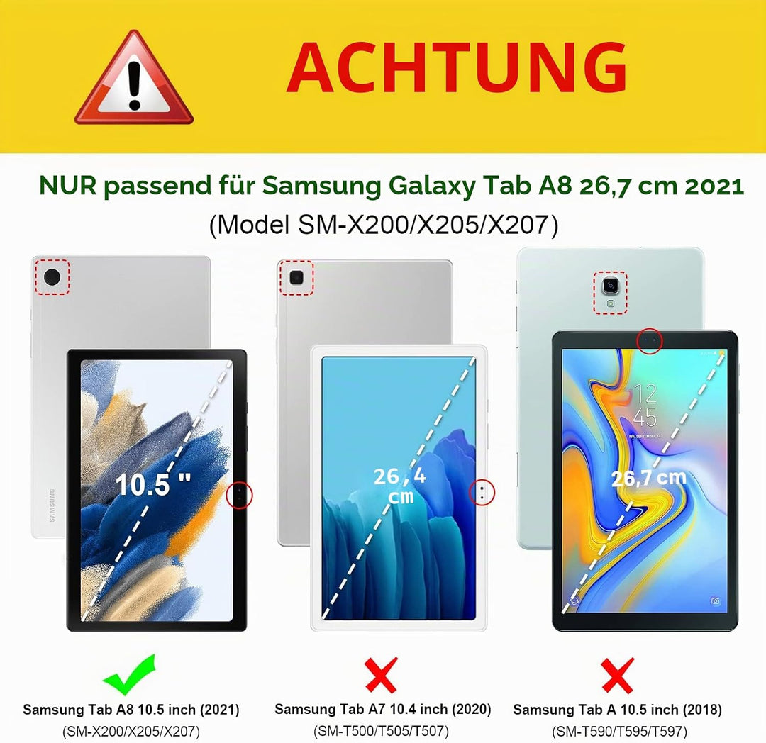 FINTIE Beleuchtete Tastatur Hülle für Samsung Galaxy Tab A8 10.5 Zoll 2022/2021 SM-X200/X205/X207 -