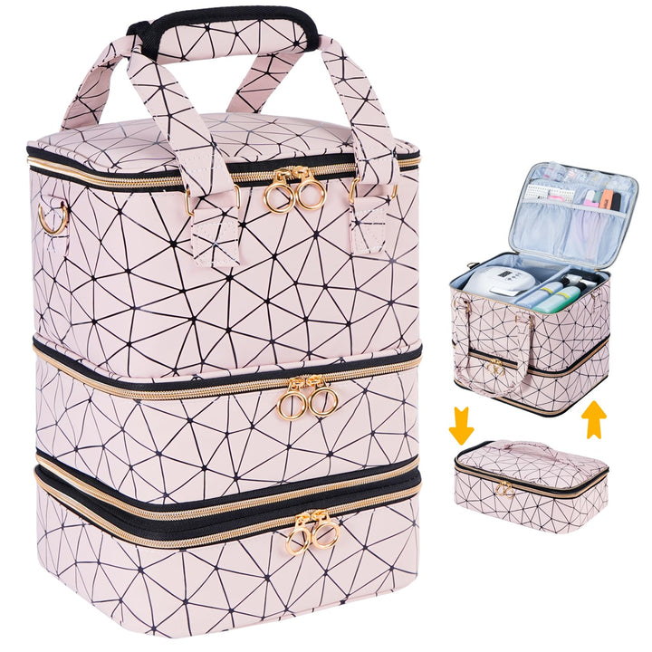 Uross Nagellack Organizer für 60 Nagellackflaschen und 1 LED-Nagellampe, Nagellack Aufbewahrung Tasc