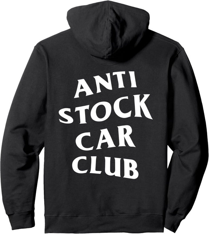 JDM Goods Anti Stock Car Club White Logo Pullover Hoodie