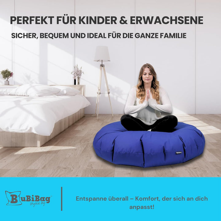 BuBiBag 2in1 Sitzsack L - XXL mit Füllung für Kinder & Erwachsene, Gaming Beanbag & Bodenkissen für