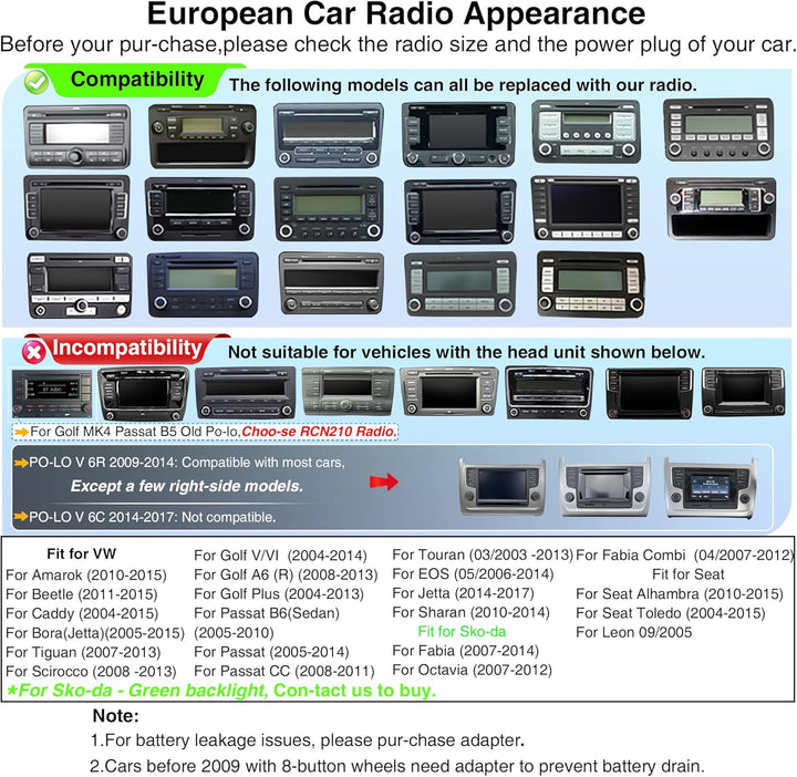 Autoradio Deutsch RCD360 Pro3 RCD330 Wireless Carplay RVC USB Bluetooth SD für VW Golf 5 MK5 MK6 CC