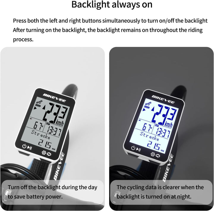 GPS Fahrradcomputer Kabellos IPX7 Wasserdicht 2.4'' FSTN Display 28H Akku Weiss-A【Standardhalterung】