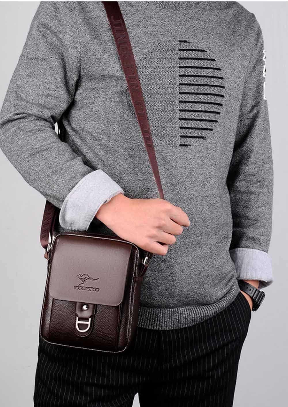 Ledertasche Herren, Männer Umhängetasche Schultertasche, Herren Tasche Leder für Tablet, Unitasche B