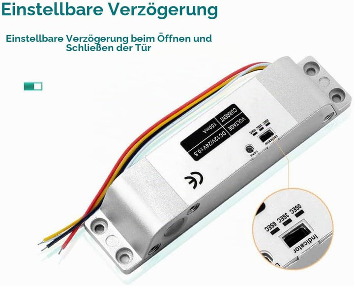 Elektrisches Schloss Drop Bolt Lock mit Zeitverzögerung DC 12V Fail Safe mit Zeitverzögerung für das