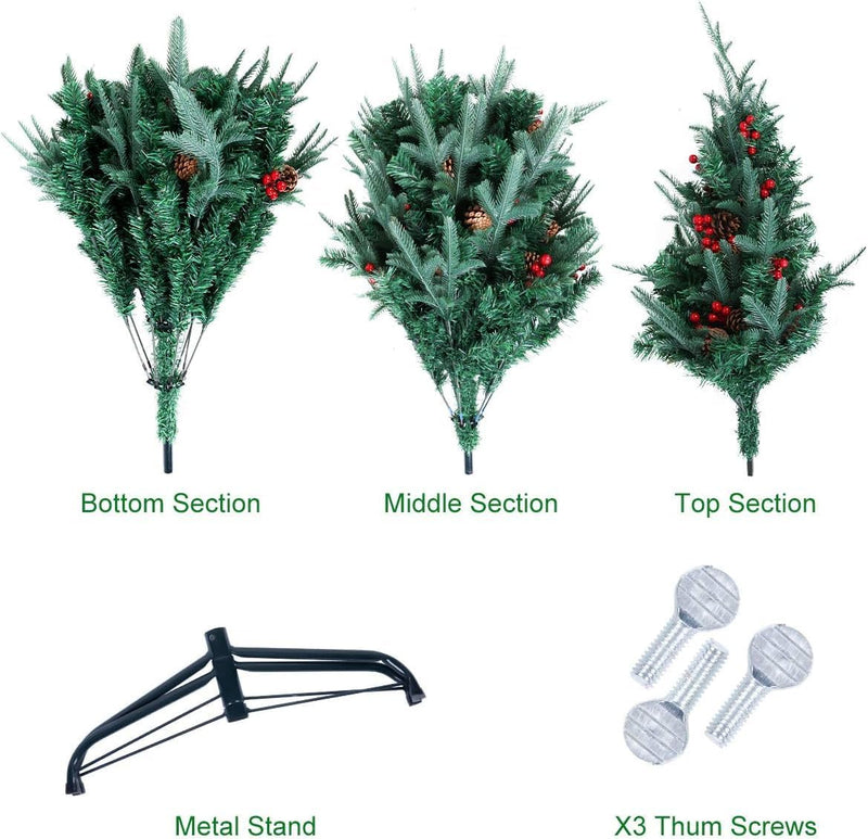 himaly Künstliche Weihnachtsbäume 210 cm mit 900 Spitzen PVC/PE Material Naturgetreue Christbaum, 60