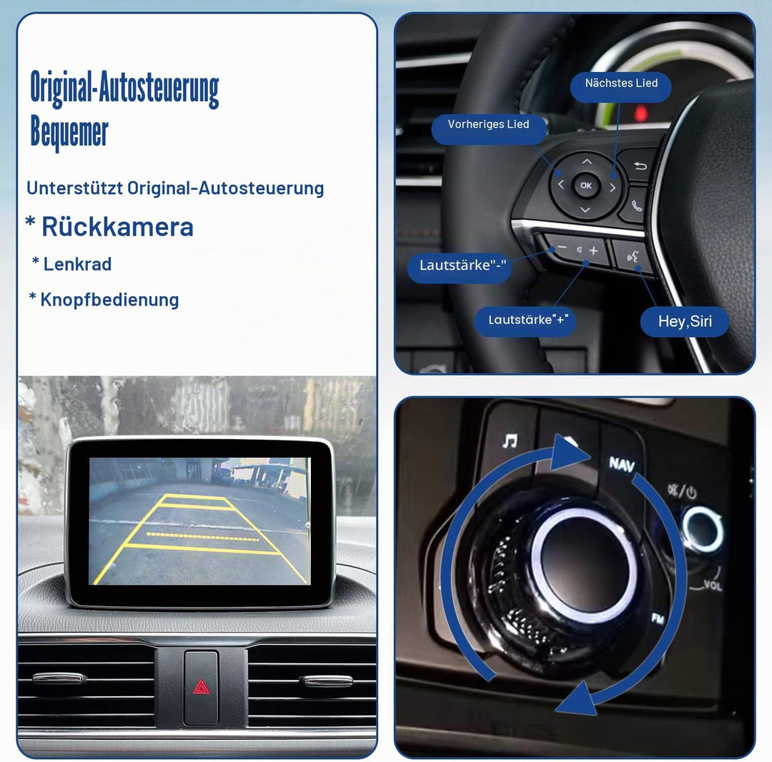 Mazda Carplay und Android Auto Retrofit Kit, TK78-66-9U0C OEM Hub passt auf MZD Connect System, 0000
