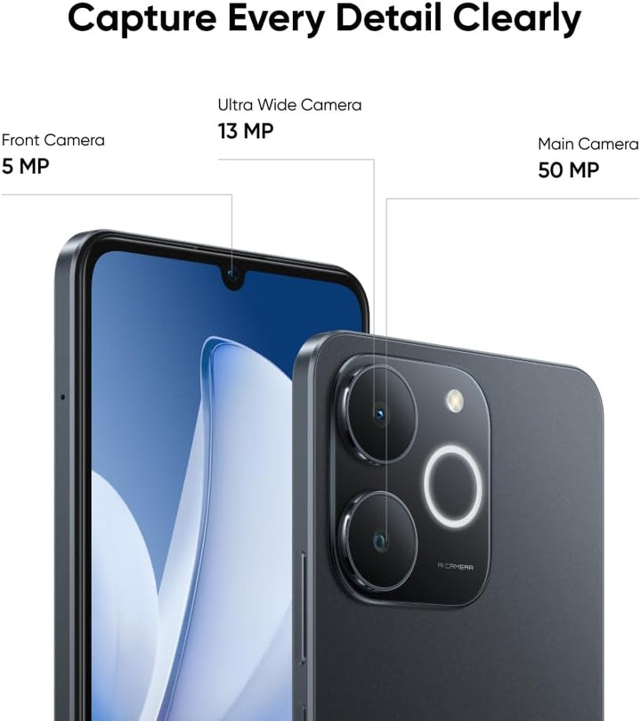 realme Note 70T Smartphone 4+256 GB, 6000 mAh Akku, 15 W Schnellladung mit 6 W Rückladung, 24 GB dyn