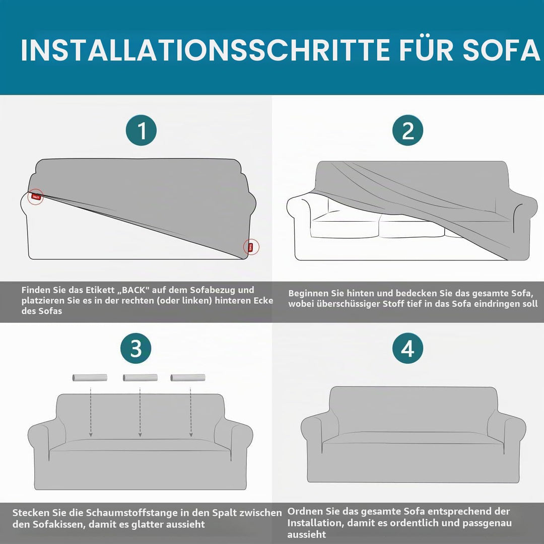 YSTELLAA Stretch Sofa überzug 3 Sitzer, Super Elastisch Sofabezug Mit Armlehnen Waschbarer, kratzfes