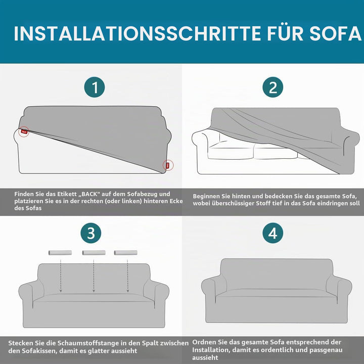 YSTELLAA Stretch Sofa überzug 3 Sitzer, Super Elastisch Sofabezug Mit Armlehnen Waschbarer, kratzfes