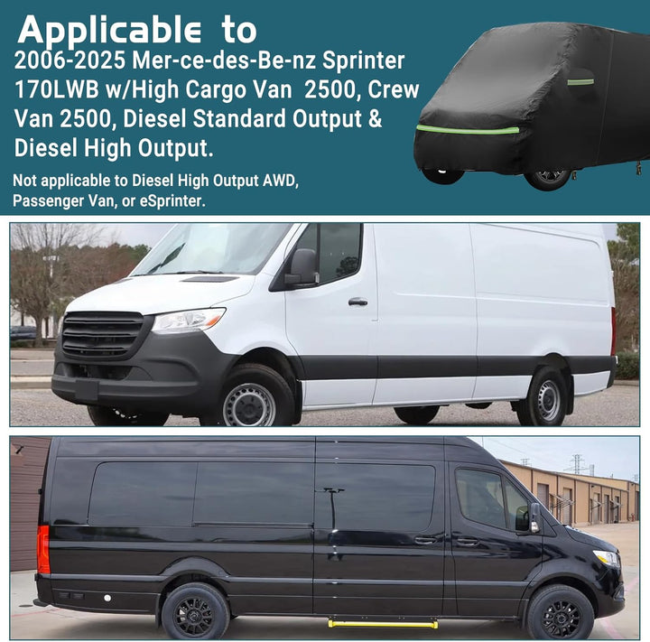 Vollständige Autoabdeckung für Mercedes Sprinter 2006-2025, wasserdichter Wohnmobil-Überzug mit seit