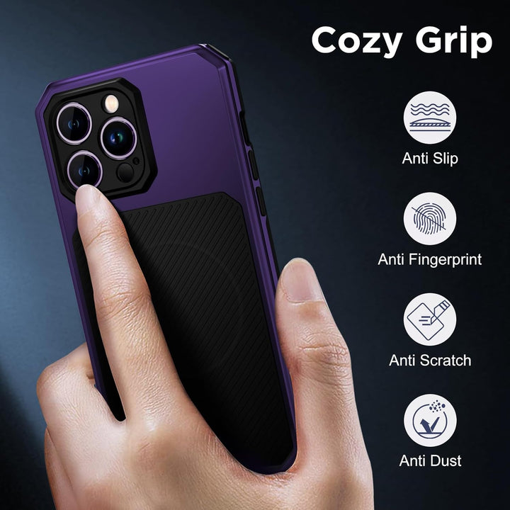 WIFORT Magnetisch Metall Hülle für iPhone 14 Pro Max Kompatibel mit MagSafe, mit 2 Stück Schutzglas,