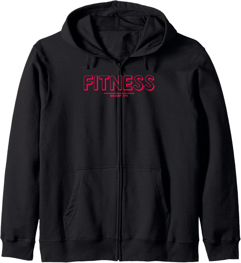 Fitness pinke rote Schrift Fitness Motivation Gym Sprüche Kapuzenjacke