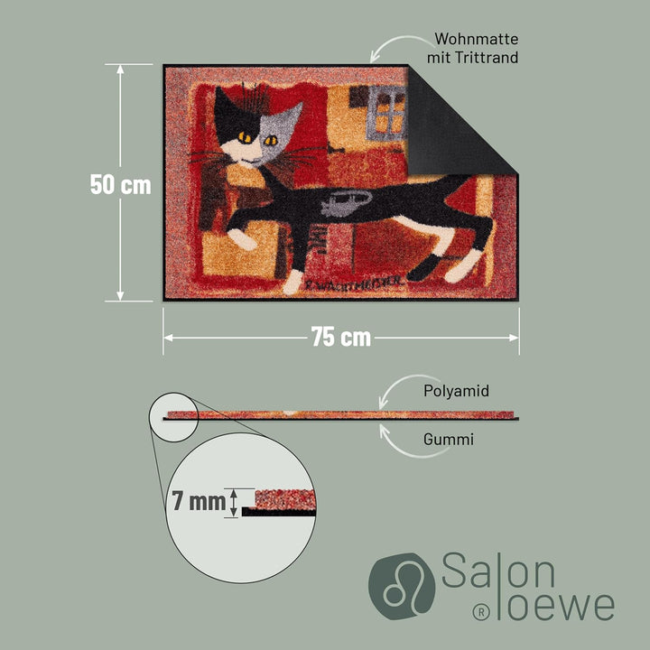 Salonloewe Rosina Wachtmeister Fussmatte Ivano with Mouse 50x75 cm Eingangs-Matte Haustür waschbar K