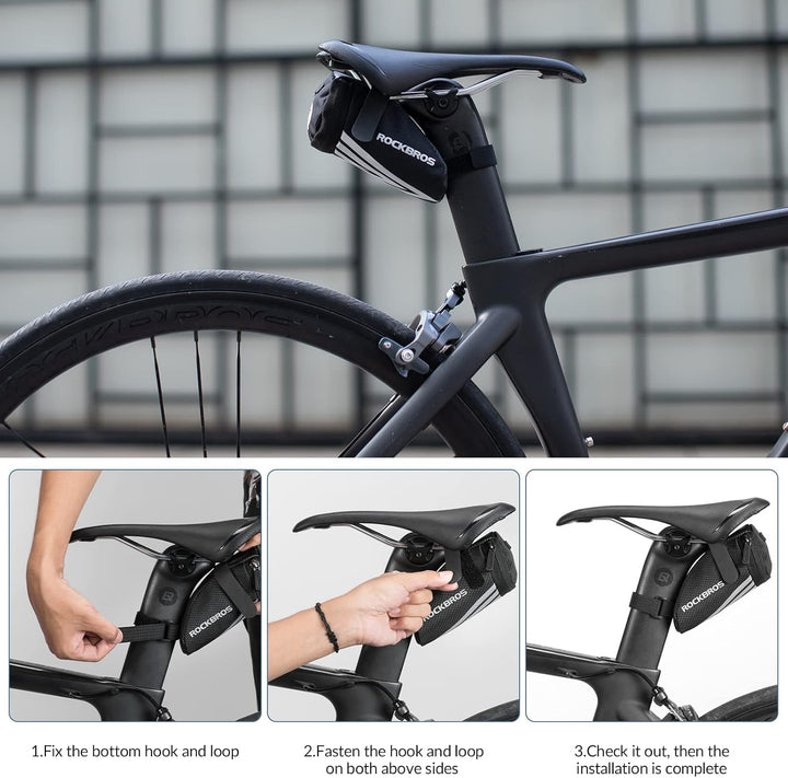 ROCKBROS Fahrrad Satteltasche Fahrradtasche Fahrradsitz Tasche für MTB Rennrad Faltrad 15 * 6,5 * 5C