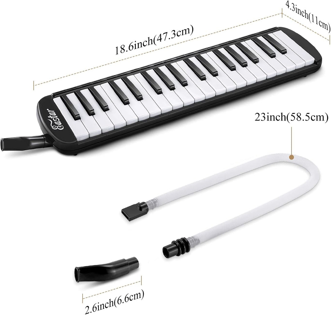 Eastar Melodica mit 37 Tasten, Blasinstrument mit Mundstück, Blas-Piano-Keyboard, inklusive Tragetas