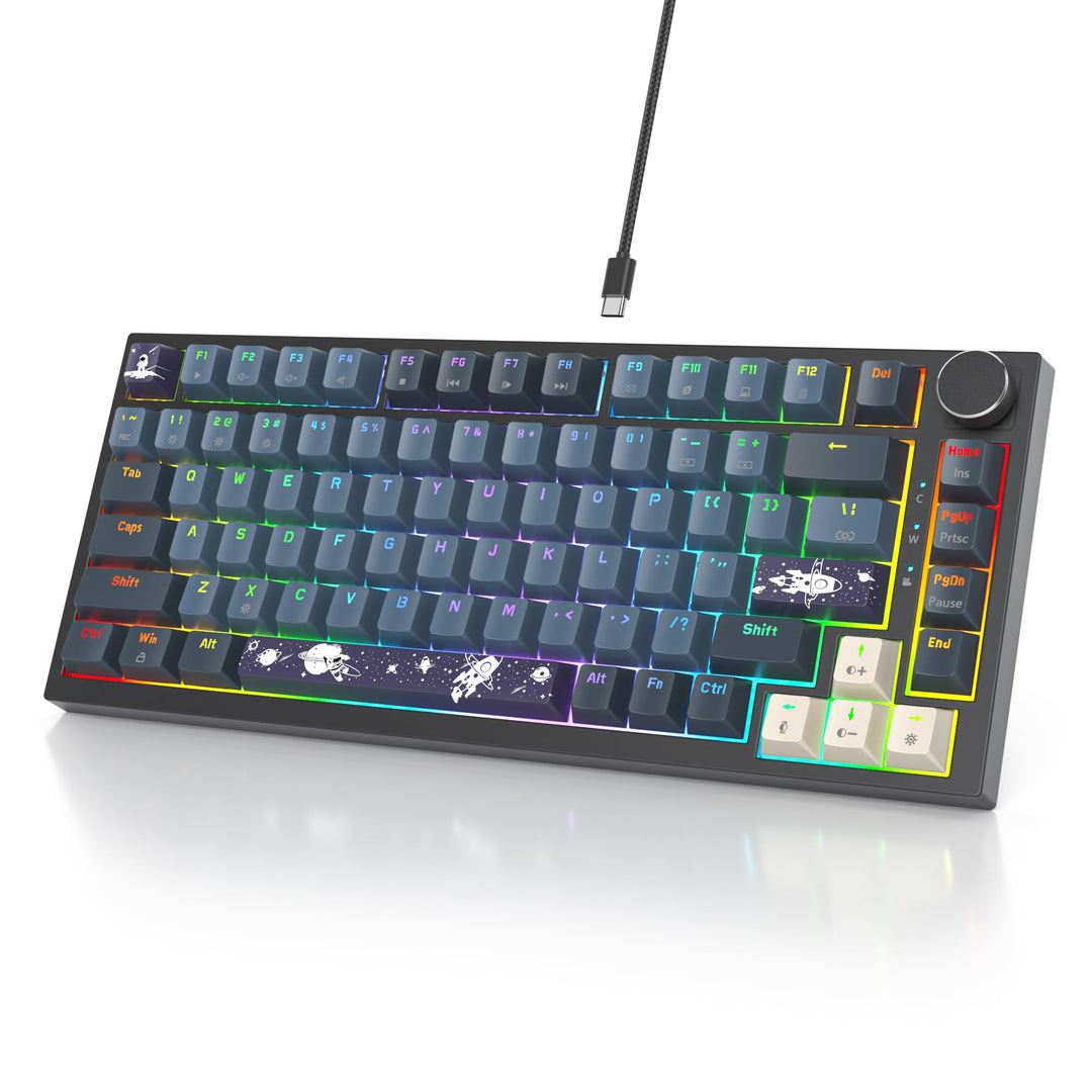 SOLIDEE Verkabelte Mechanische Gaming Tastatur 75 Prozent,hot-swap-fähige Mechanische Tastatur mit G