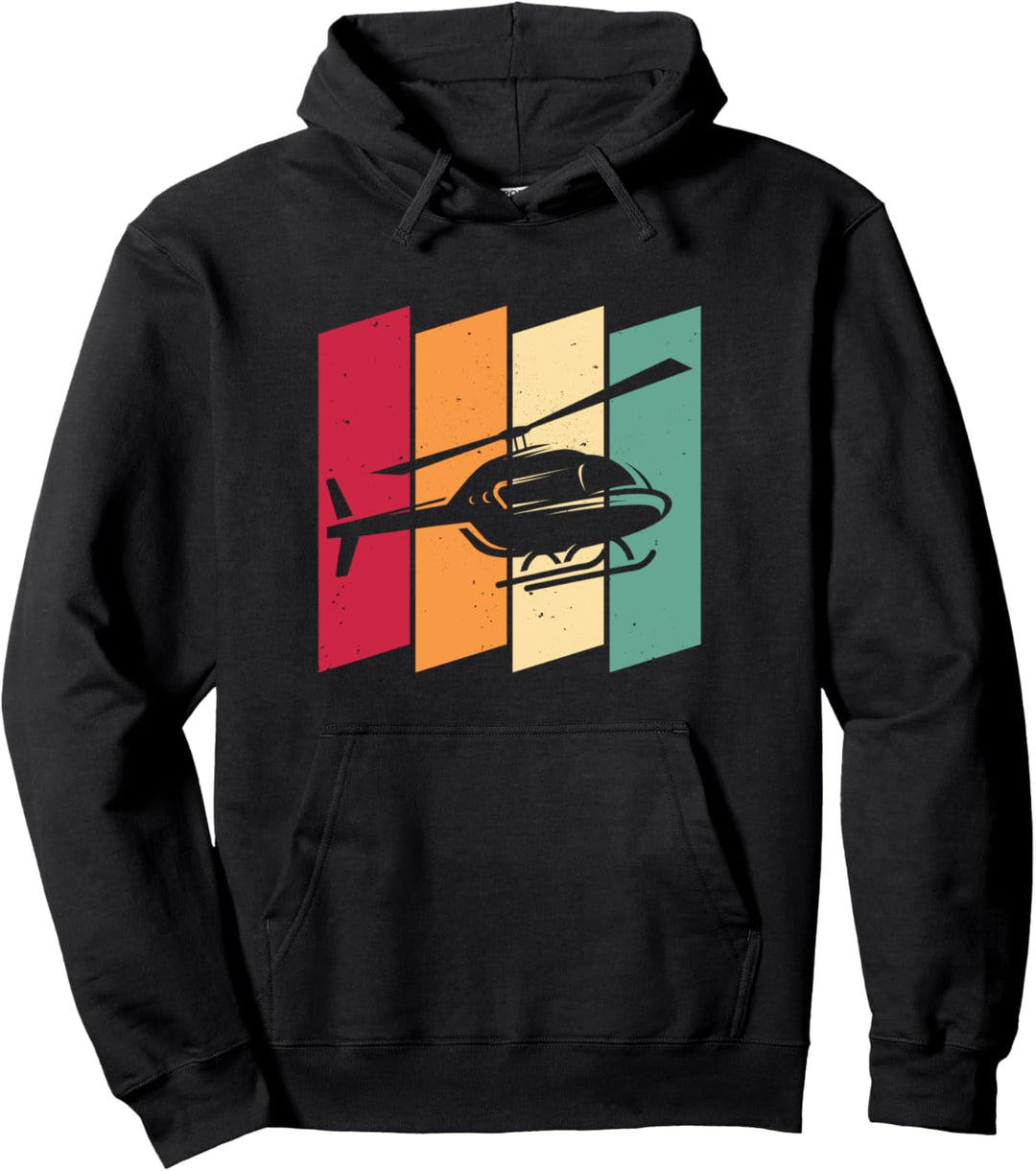 Retro Helikopter Heli - Vintage Hubschrauber Pilot Pullover Hoodie