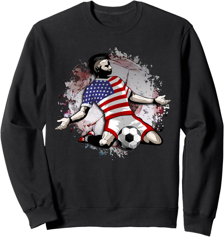 America Fussball Amerikanische Nationalflagge Soccer Lovers Sweatshirt