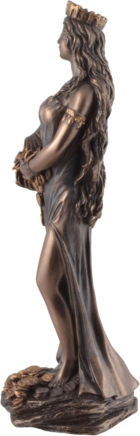 Römische Göttin Fortuna 19 cm bronziert Figur Glück Glückspiel Veronese