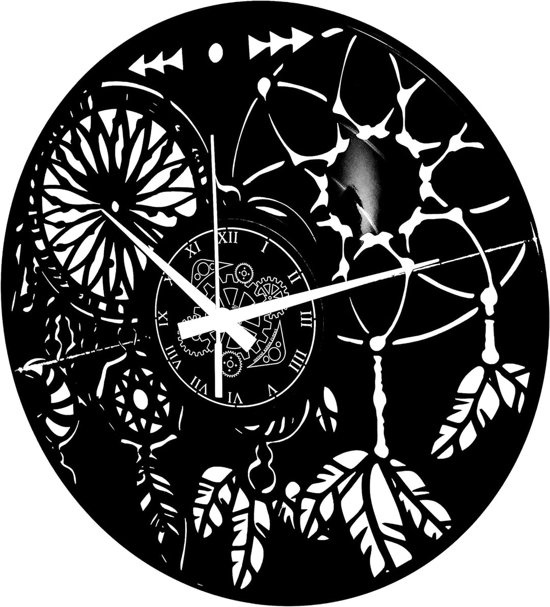 Instant Karma Clocks Wanduhr aus Vinyl Traumfänger Dreamcatcher Ethnic Schlafzimmer