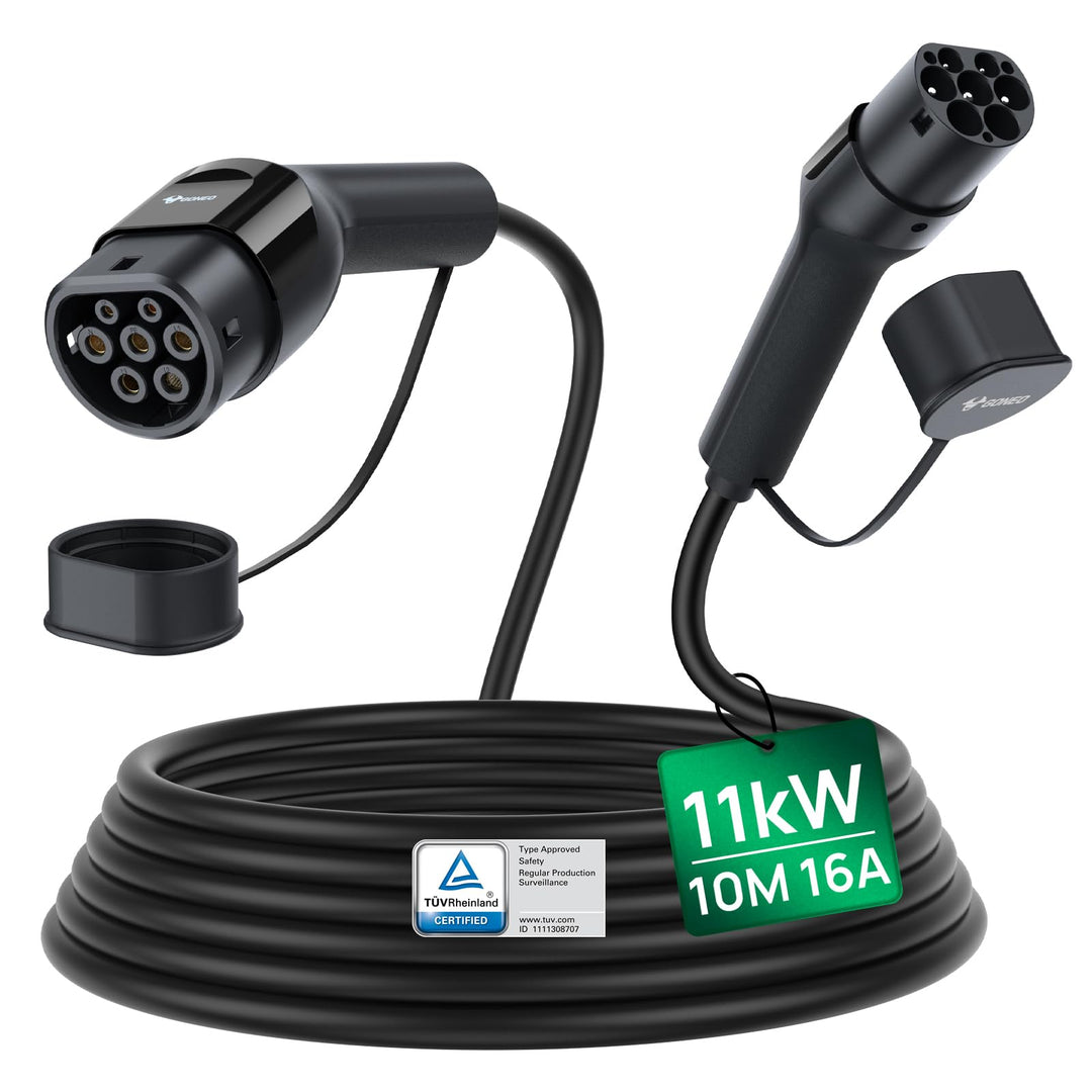 GONEO Typ 2 Ladekabel 11kW 10M 16A Ladekabel Elektroauto 3 Phasig Mode 3 für E Auto EV/PHEV CSS2 mit