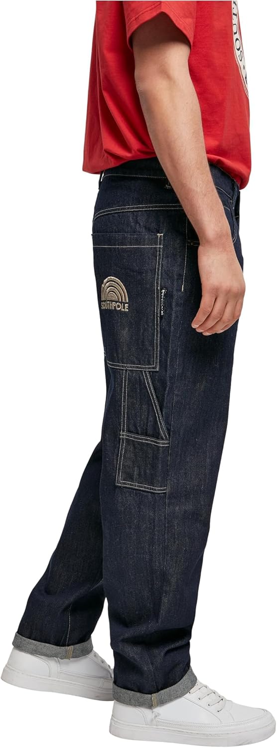Southpole Herren Embroidery Denim Hose 30 Raw Indigo, 30 Raw Indigo