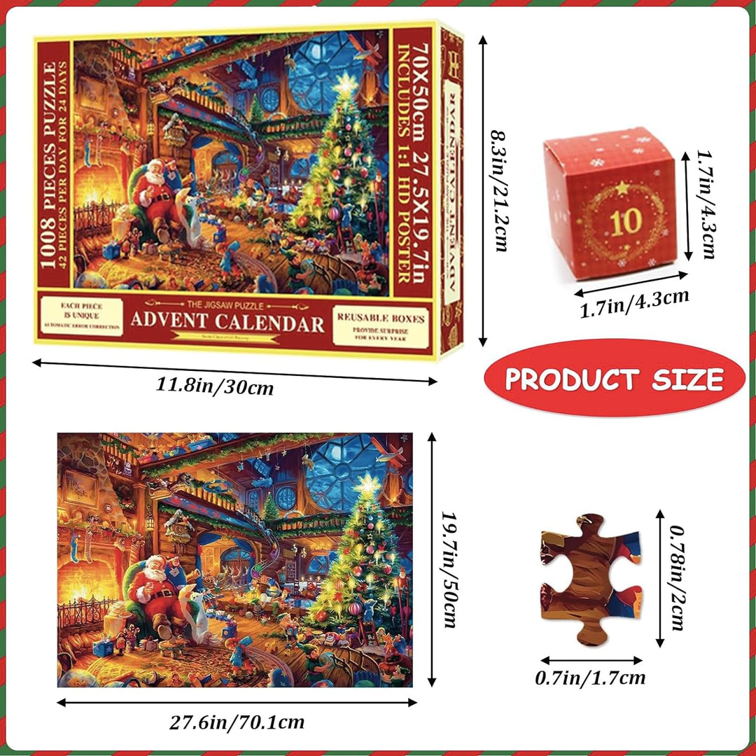 Adventskalender 2023 Weihnachts Puzzle für Erwachsene und Kinder Weihnachtsgeschenke Weihnachts Jigs