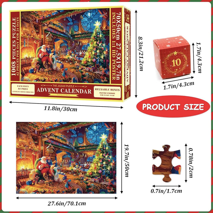 Adventskalender 2023 Weihnachts Puzzle für Erwachsene und Kinder Weihnachtsgeschenke Weihnachts Jigs