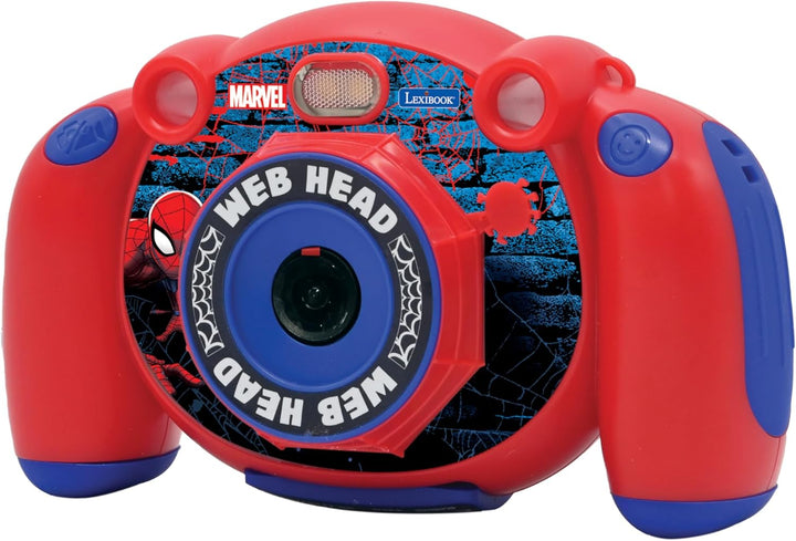 Lexibook DJ080SP Spiderman-Kinder-Digitalkamera mit Foto-und Videofunktion, Spiele, Rot/blau Spider-