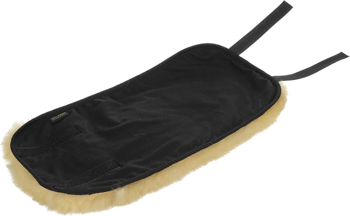 Hollert Lammfell Ellenbogenschoner Schwarz-Gelb (1 Stück) Gelenkschoner Ellenbogenwärmer 100% Merino