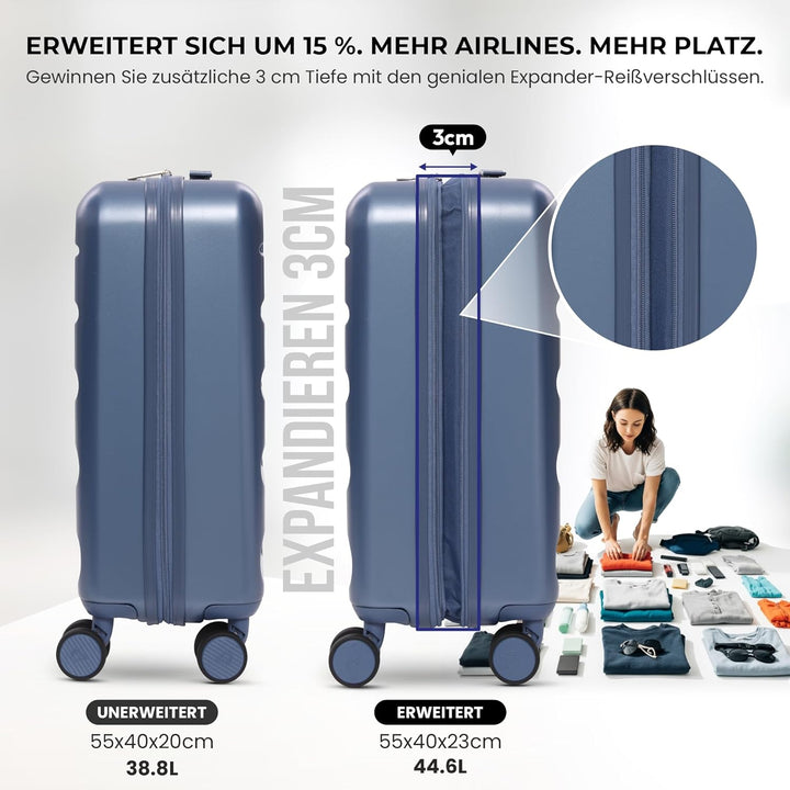 Aerolite Erweiterbar 55x40x20cm auf 55x40x23 cm Lufthansa Eurowings Condor Wizz Air Priorität und me