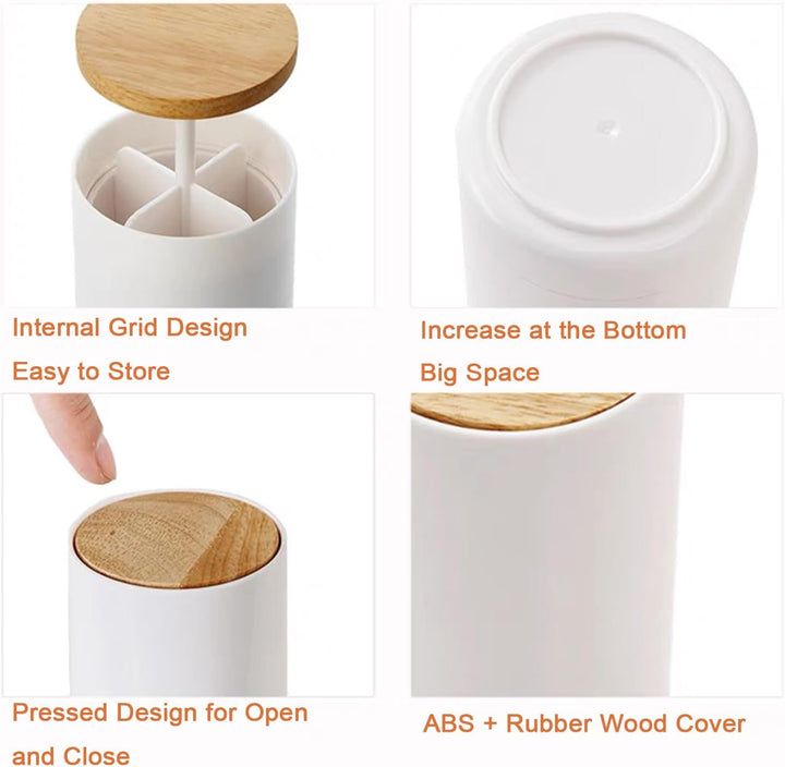 Wattestäbchen Behälter, Wattestäbchen Aufbewahrung Spender mit Drücken Sie Selbstsperren, Make-up Or