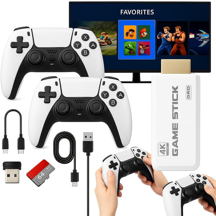 Retro HDMI Konsole mit 2 kabellosen Controllern und integrierter Spielesammlung