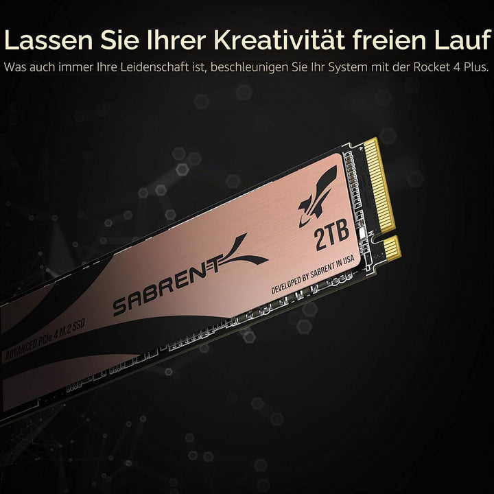 SABRENT M.2 NVMe SSD 2TB Gen 4, Internes Solid State 7100 MB/s Lesen, PCIe 4.0 intern Festplatte Für