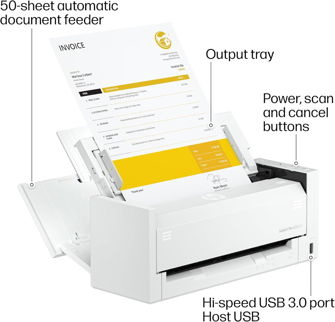HP ScanJet Pro 4200 s1, schneller zweiseitiger Scanner mit automatischem Dokumenteneinzug, ideal für