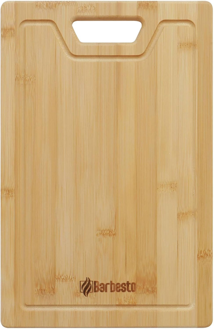 CLP Schneidebrett Bambus-Holz 4er Set Bamio, messerschonend und antibakteriell, extradicke Servierbr