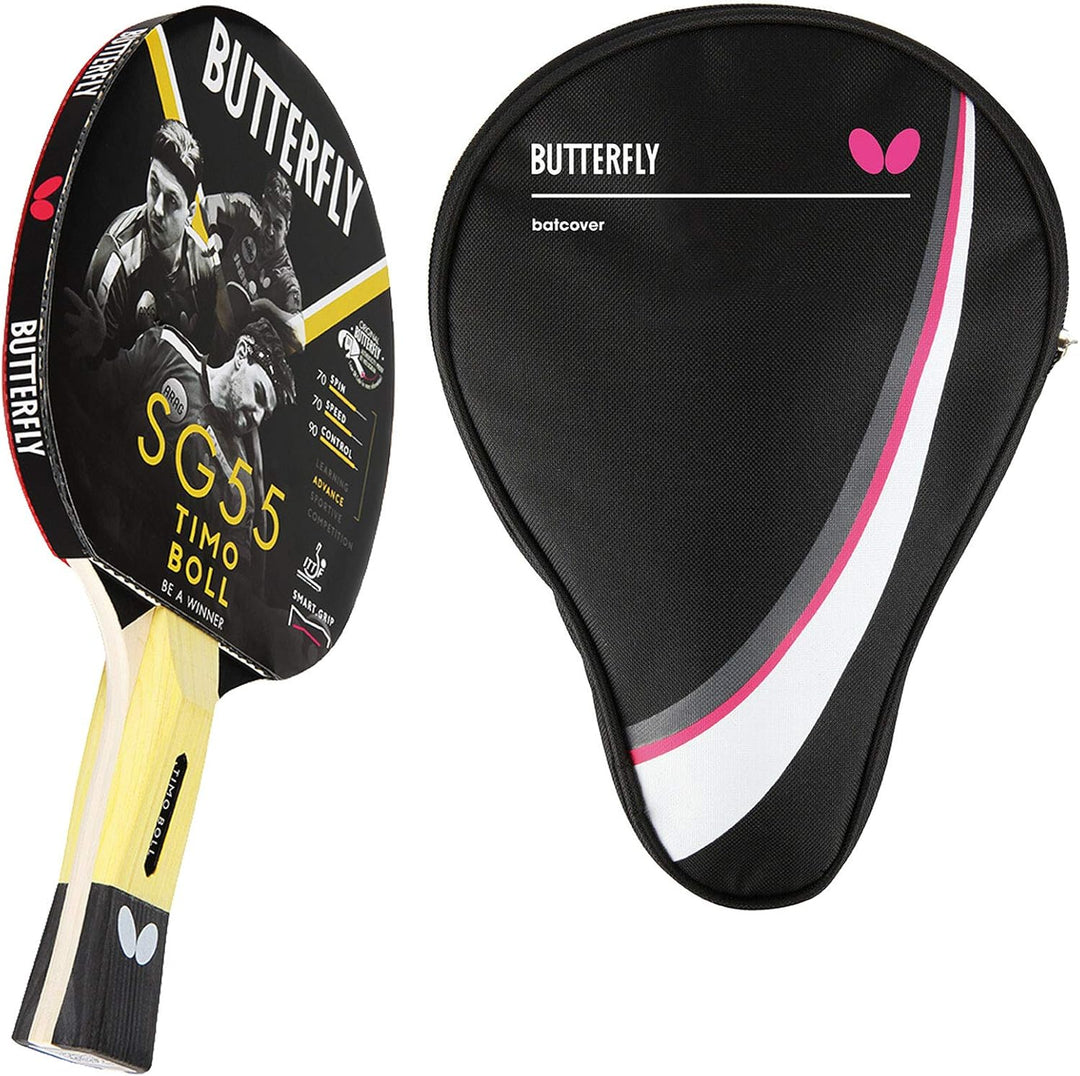 Butterfly® Timo Boll SG55 Tischtennisschläger | Tischtennis Racket Bat Hobby Training | geübte Freiz