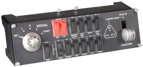 Logitech G Saitek Pro Flight Switch Panel, Simulations-Schalttafel für Flug Simulatoren, LCD-Display