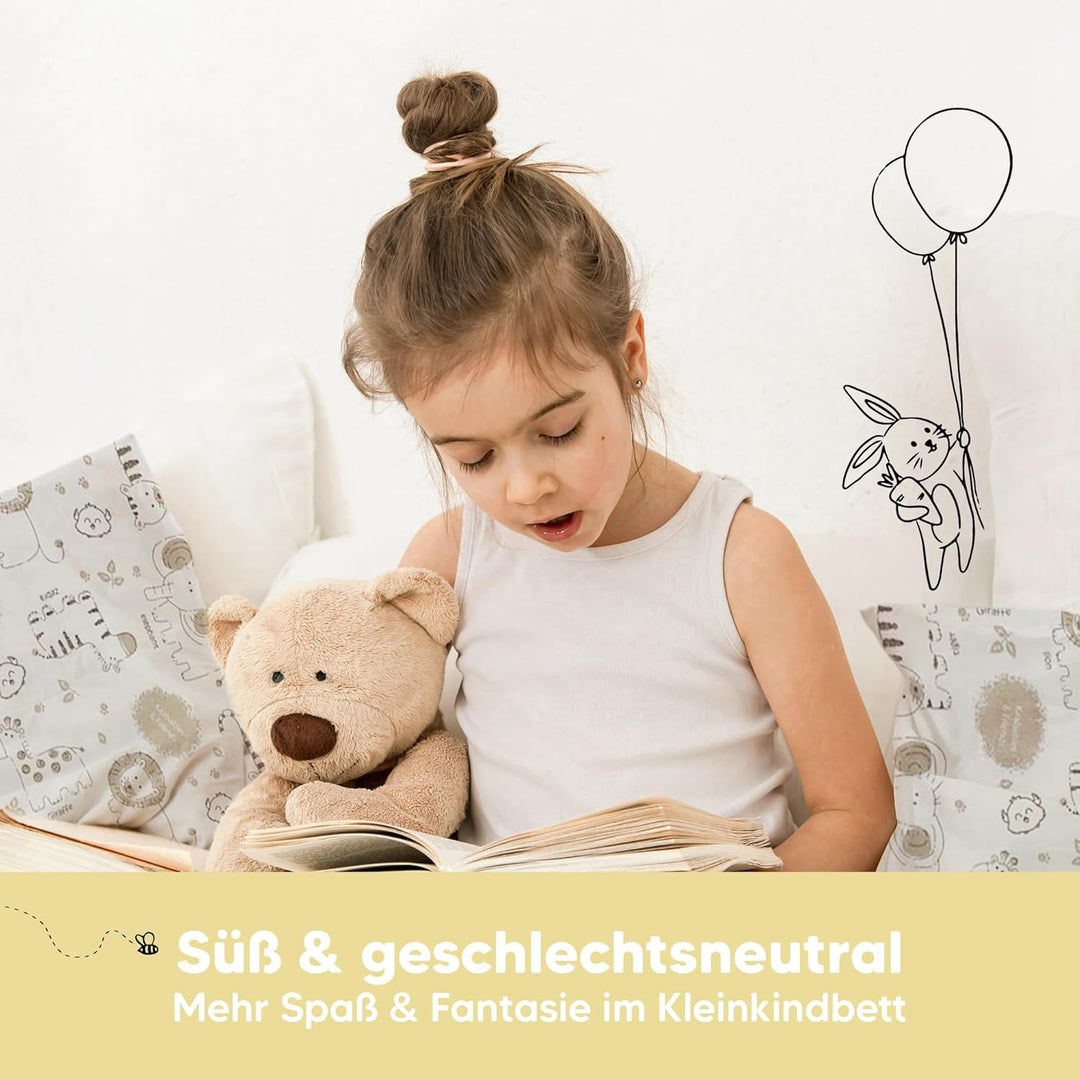 Kopfkissen Kleinkind mit Kissenbezug - Weich Bio Baumwolle Kissen Kinder zum Schlafen - Waschbar Kle