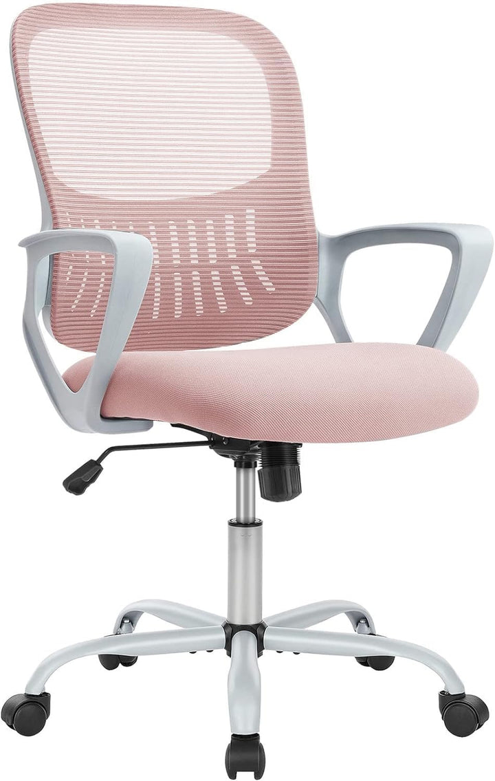 DUMOS Bürostuhl Ergonomisch, Schreibtischstuhl mit Lendenwirbelstütze, Drehstuhl mit Armlehne, Compu