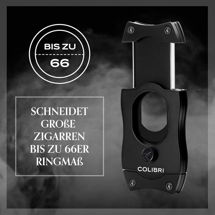 Colibri S-Cut Zigarrenschneider - Klassischer Gerader Schnitt - Bis zu 66 Ringmass Zigarren - Ergono