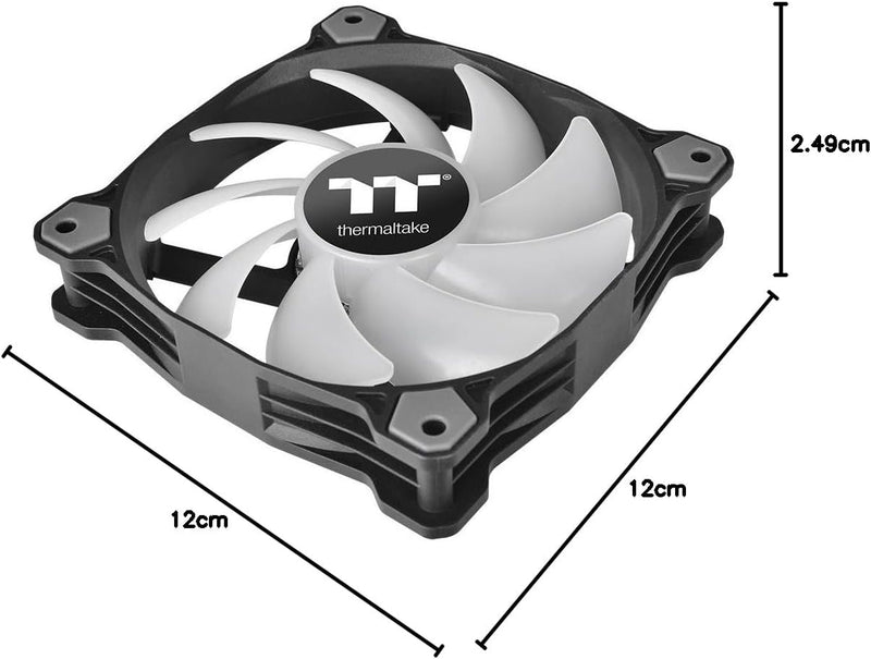 Thermaltake Pure 12 Argb Sync Gehäuselüfter Tt-Premium Edition (3-Fan Pack),CL-F079-PL12SW-A,Schwarz