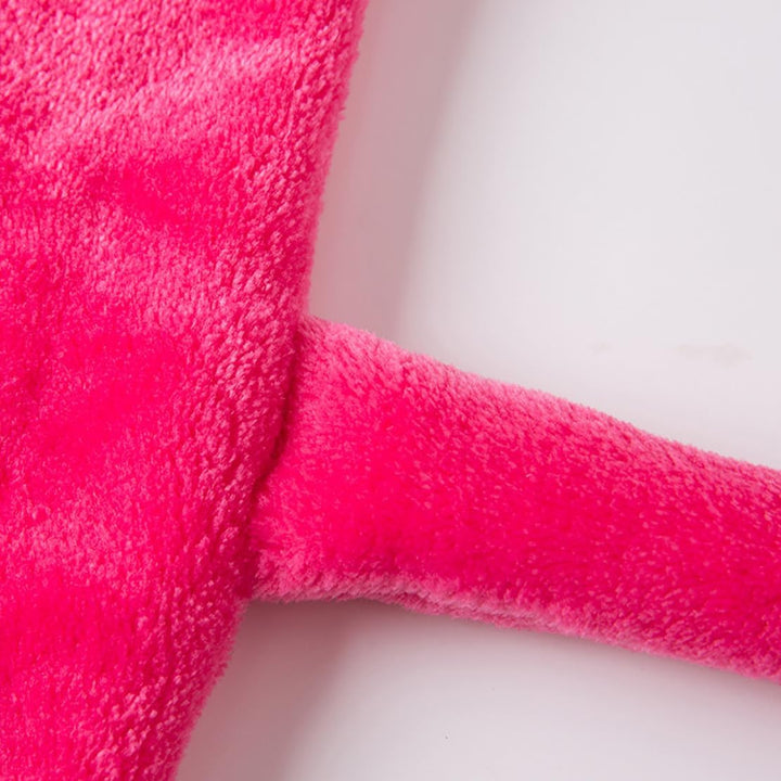 Bademantel für Mädchen, einfarbig, mit Kapuze, Flanell-Fleece-Bademantel für Jungen rosarot 5-6 Jahr
