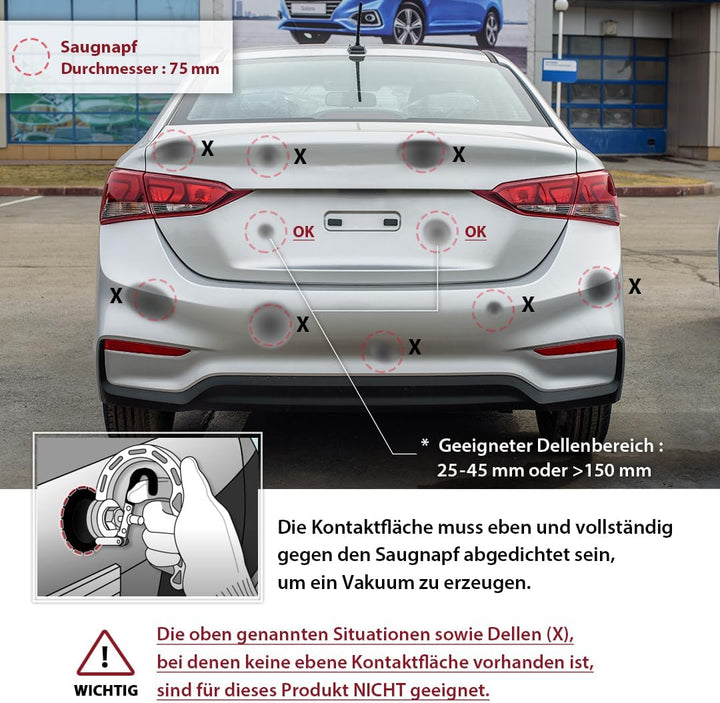 FIRSTINFO A1504A | Aluminium Dellenzieher mit starker 75mm Saugkraft | Lackschadenfreie Ausbeulhilfe
