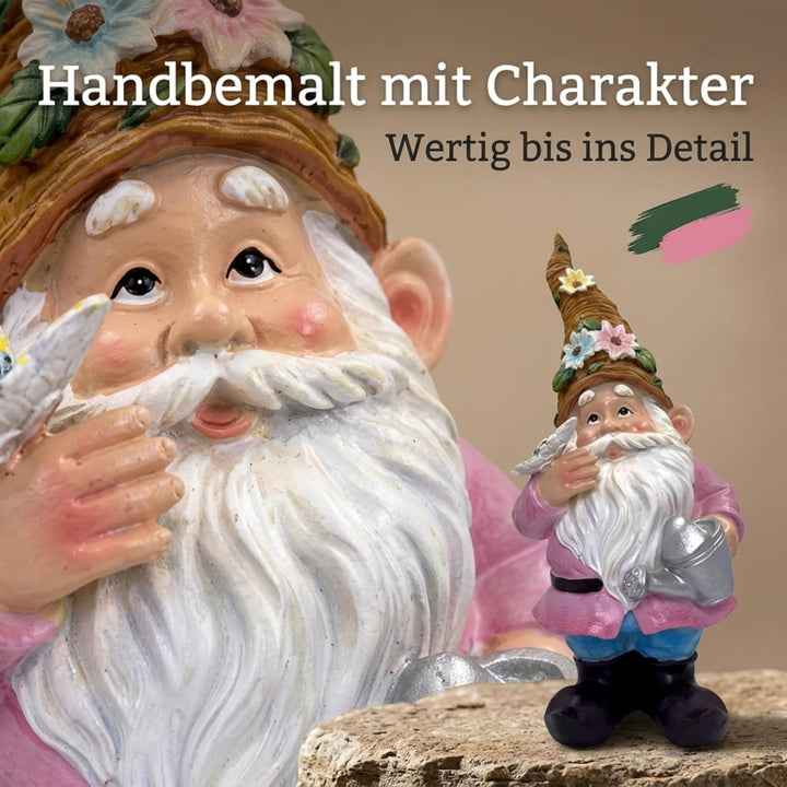 MIJOMA Gartenzwerg Gartengnom GNOME Dwarf Garten Dekoration Gartendeko Wichtel Zwerg für den Garten