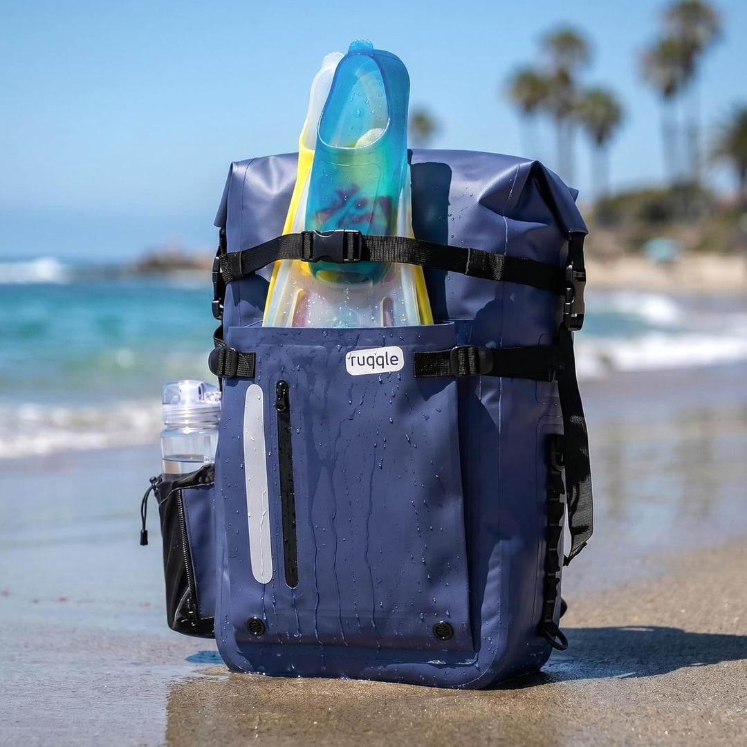 Ruqqle Wasserdichter Rucksack, vielseitig, wasserdicht Tasche, Dry Bag 20/30/45 l, mit 3 Aussentasch