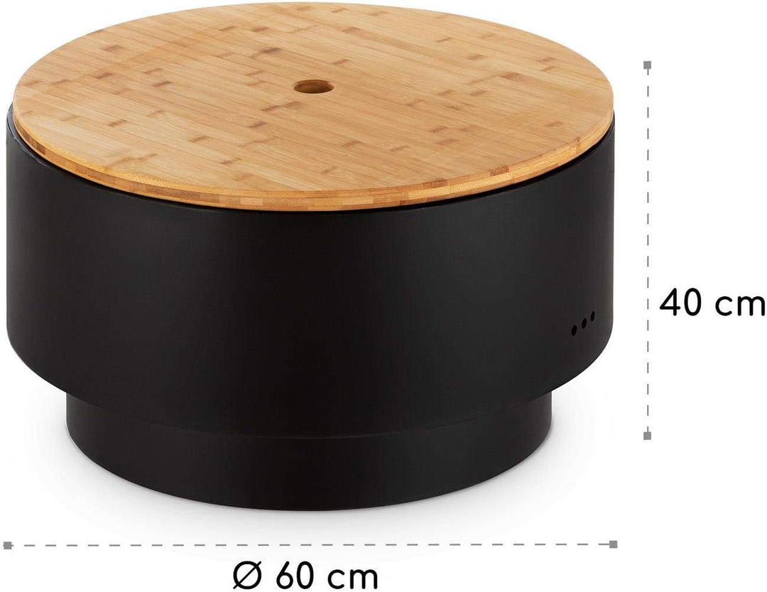 blumfeldt Pompeji Feuerschale & Grill, Feuertonne, verchromter Grillrost, Feuerschale: Ø 60 cm, Gril