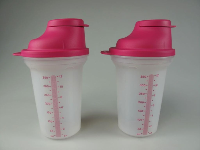 TUPPERWARE Backen Mix-Fix (2) klein 350 ml pink Shaky Küchenhelfer Shake It 8194